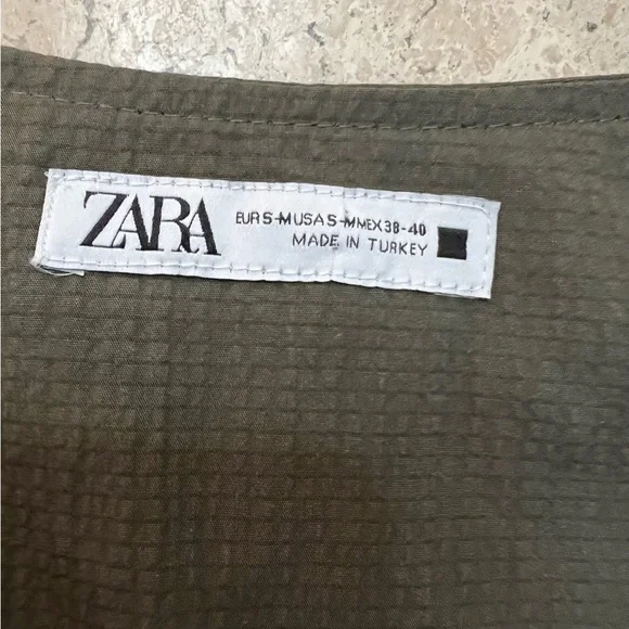 New Zara Olive Green Utility Vest Size Small - Picture 4 of 7